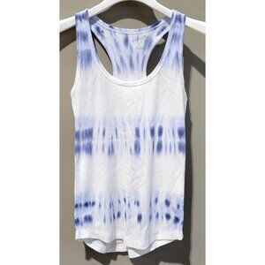 Universal Thread Women's Blue & White Tie Dye Slim Fit Ribbed Tank Top -- Small